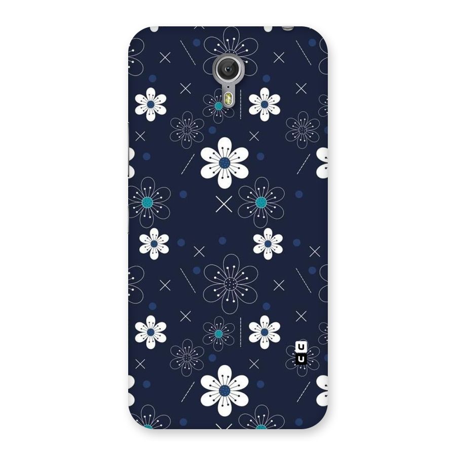 White Floral Shapes Back Case for Zuk Z1