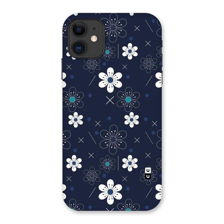 White Floral Shapes Back Case for iPhone 11