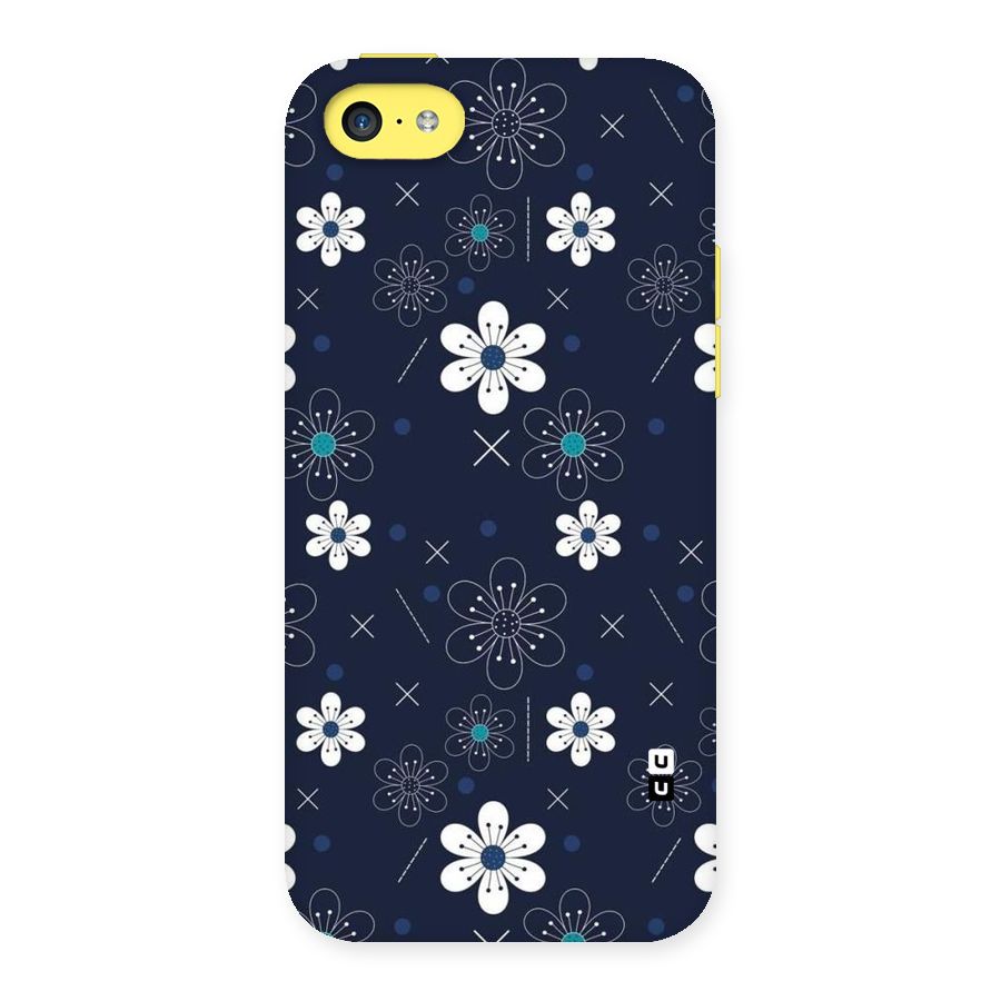 White Floral Shapes Back Case for iPhone 5C