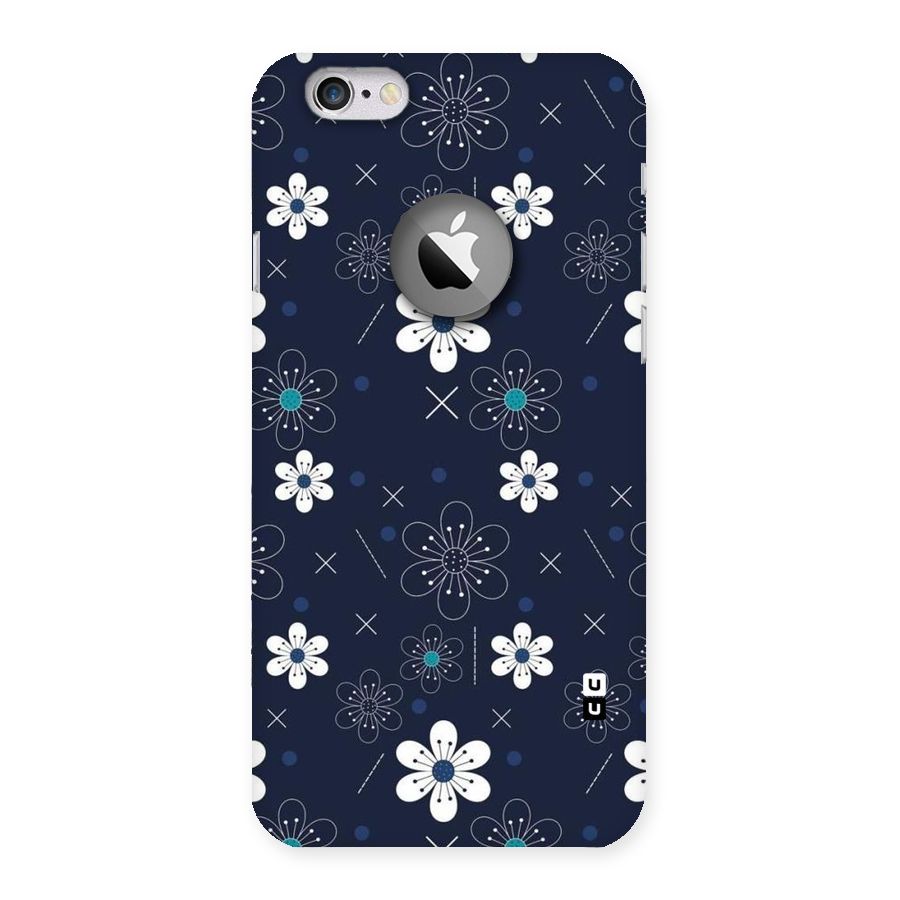 White Floral Shapes Back Case for iPhone 6 Logo Cut