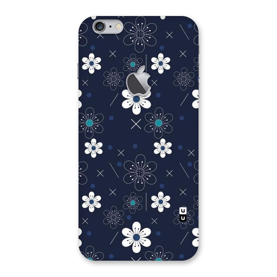 White Floral Shapes Back Case for iPhone 6 Plus 6S Plus Logo Cut