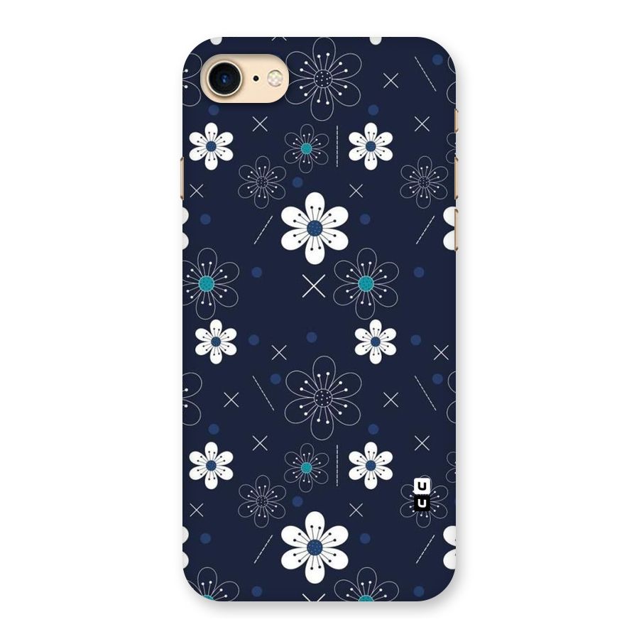 White Floral Shapes Back Case for iPhone 7
