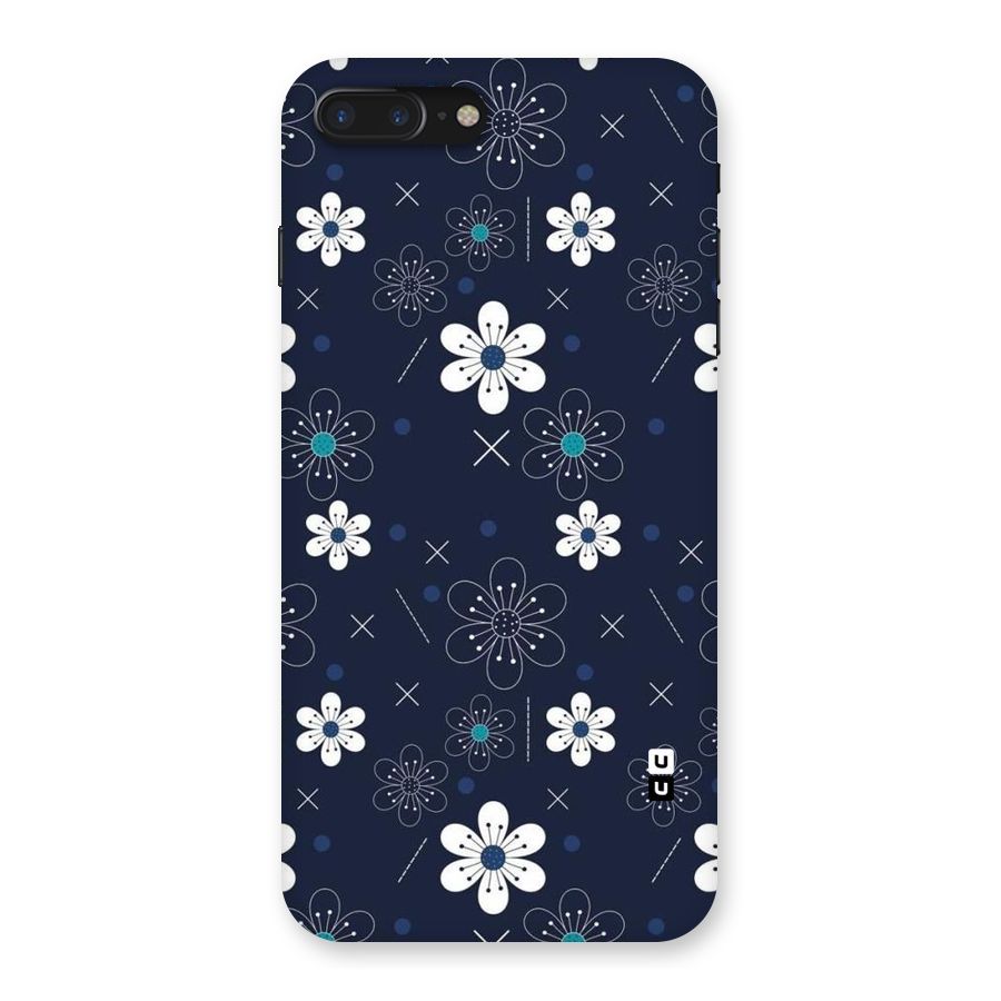White Floral Shapes Back Case for iPhone 7 Plus