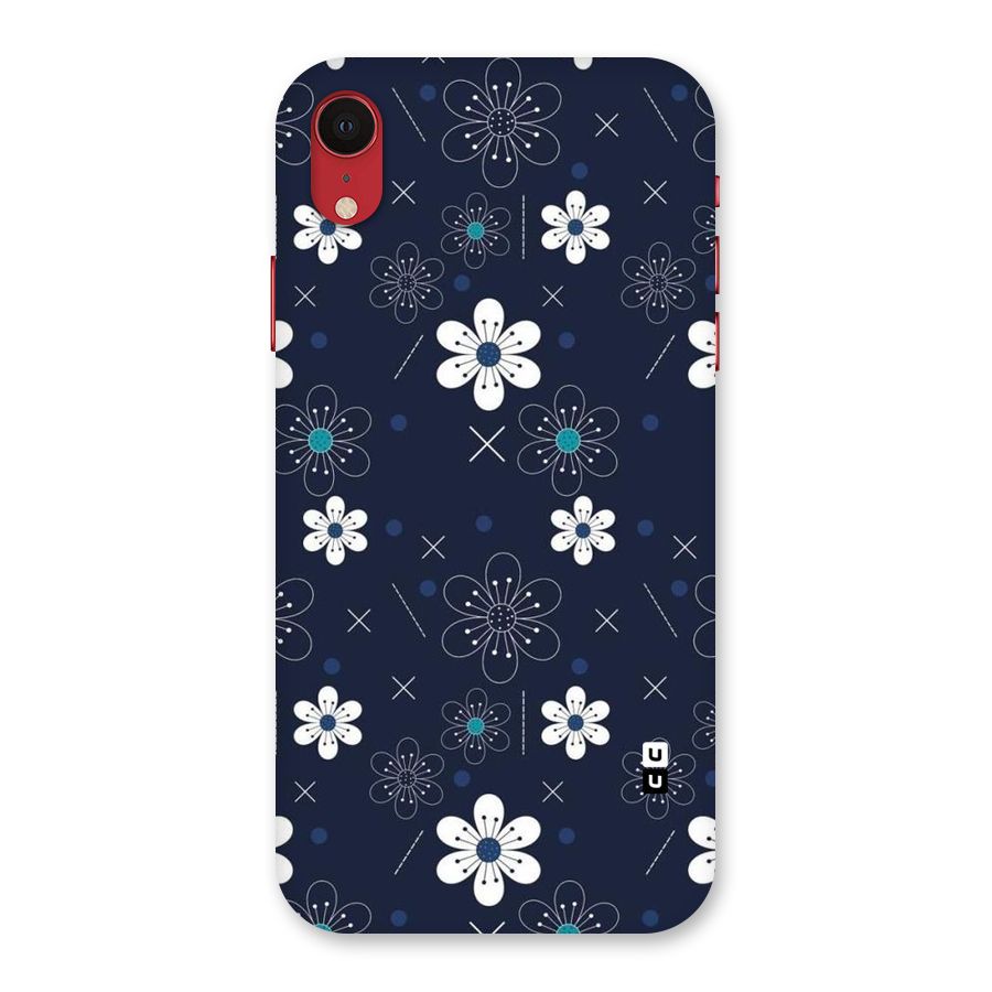 White Floral Shapes Back Case for iPhone XR