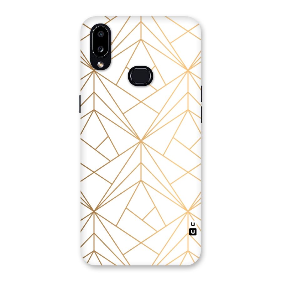 White Golden Zig Zag Back Case for Galaxy A10s