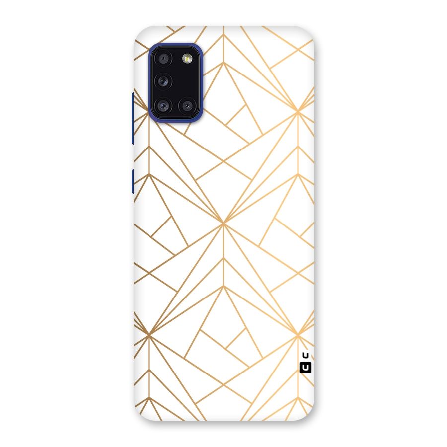 White Golden Zig Zag Back Case for Galaxy A31