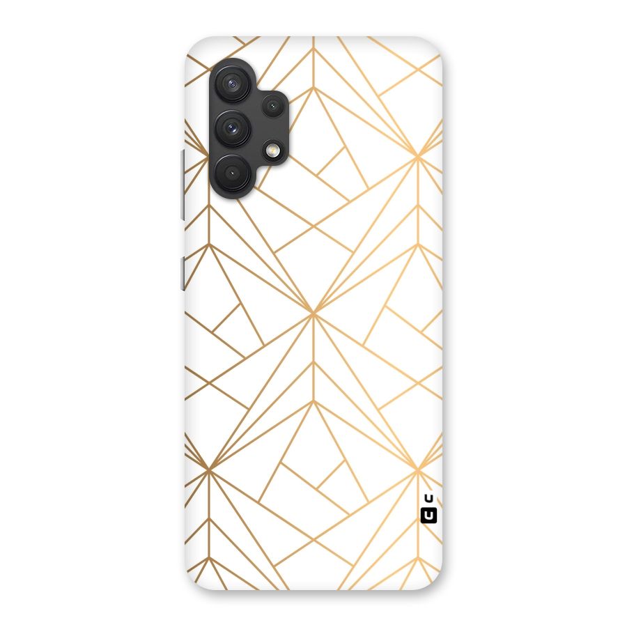 White Golden Zig Zag Back Case for Galaxy A32