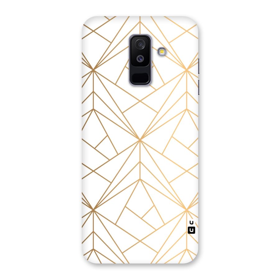 White Golden Zig Zag Back Case for Galaxy A6 Plus