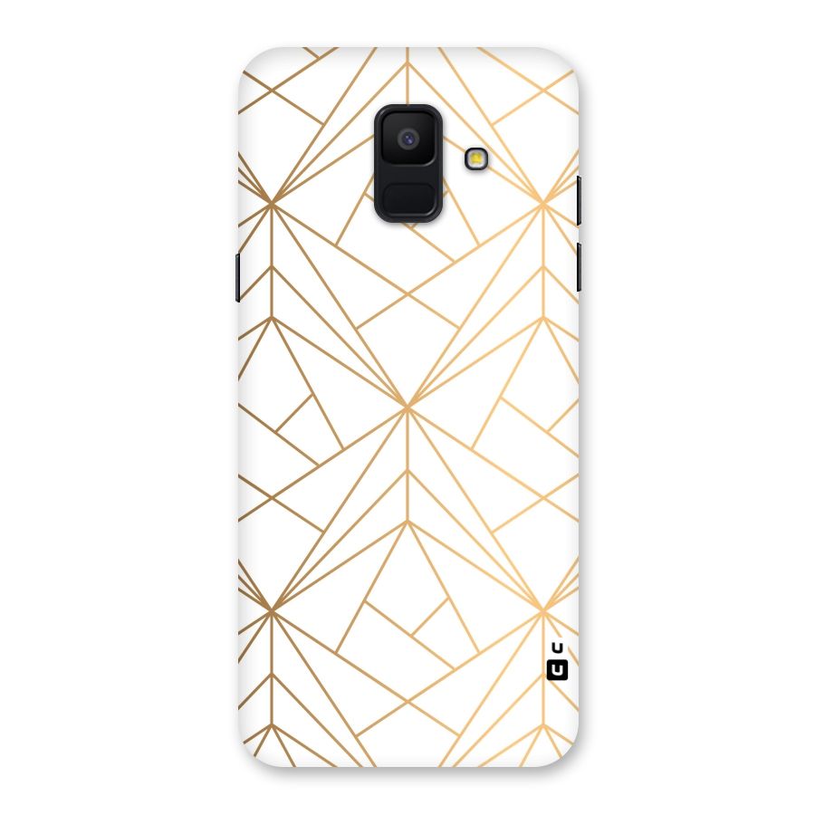 White Golden Zig Zag Back Case for Galaxy A6 (2018)