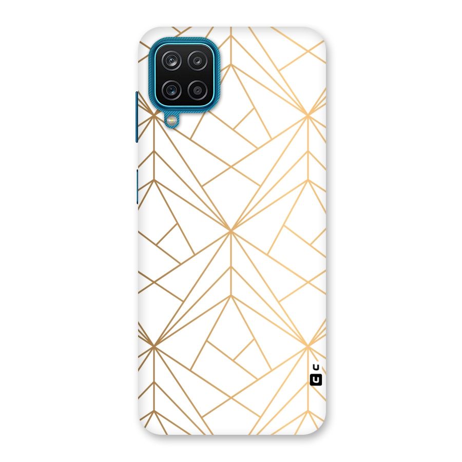 White Golden Zig Zag Back Case for Galaxy F12