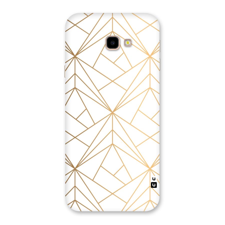 White Golden Zig Zag Back Case for Galaxy J4 Plus