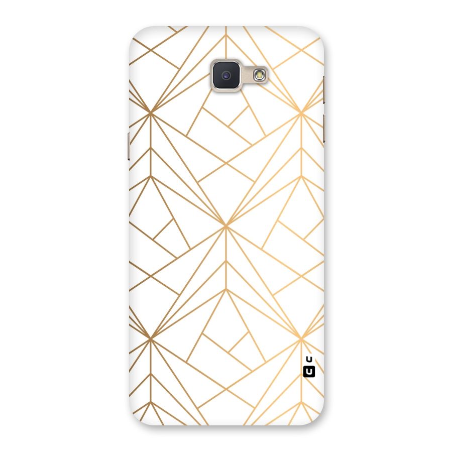 White Golden Zig Zag Back Case for Galaxy J5 Prime