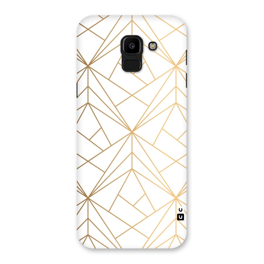 White Golden Zig Zag Back Case for Galaxy J6