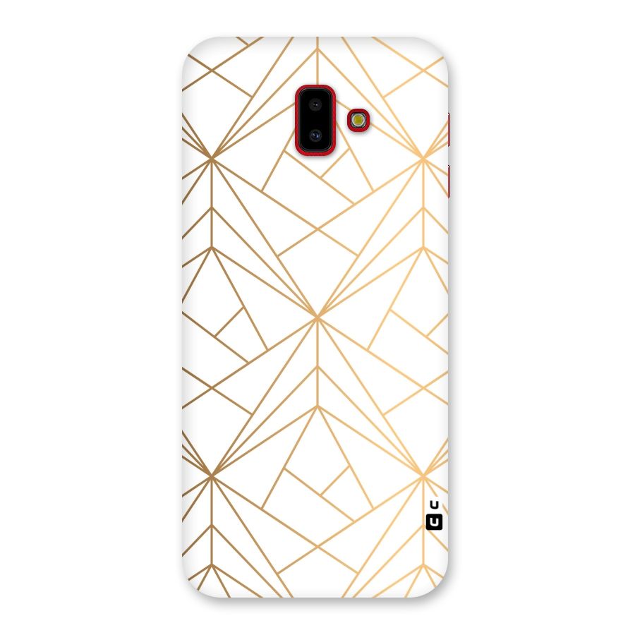 White Golden Zig Zag Back Case for Galaxy J6 Plus