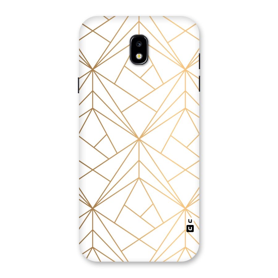 White Golden Zig Zag Back Case for Galaxy J7 Pro