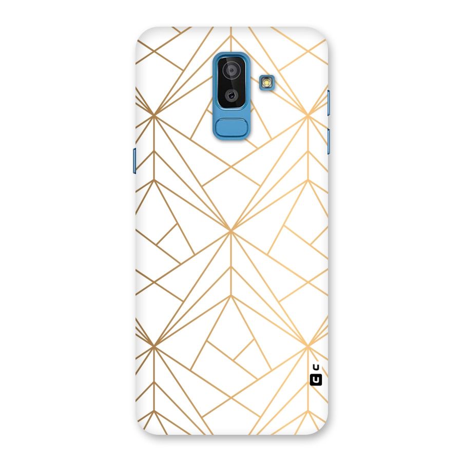 White Golden Zig Zag Back Case for Galaxy J8