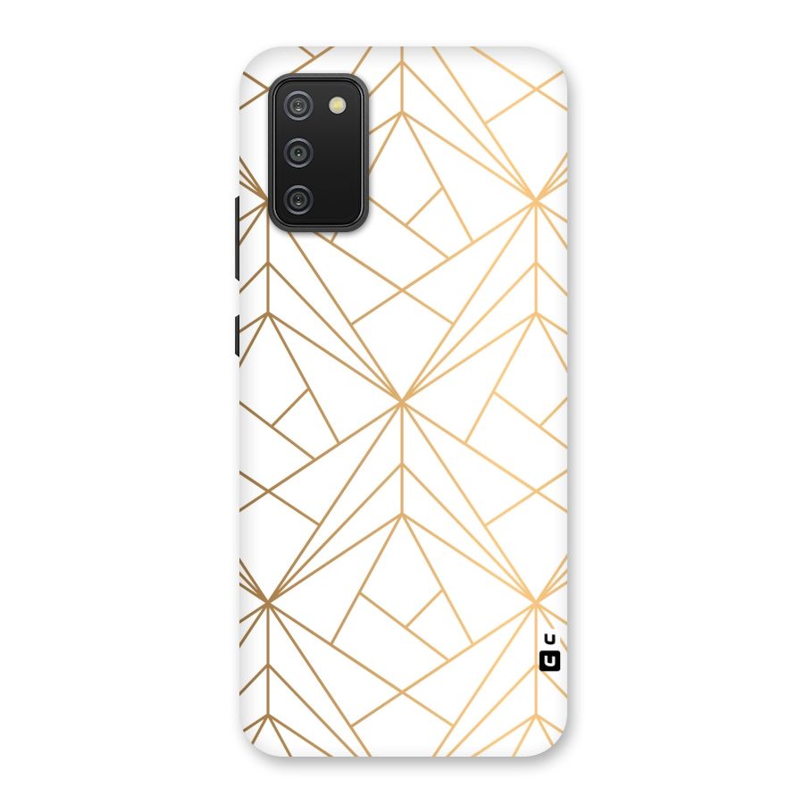 White Golden Zig Zag Back Case for Galaxy M02s