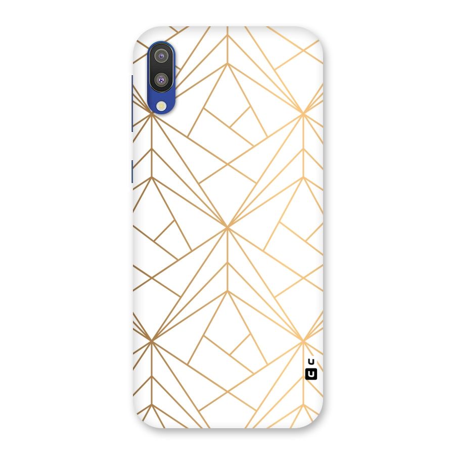White Golden Zig Zag Back Case for Galaxy M10