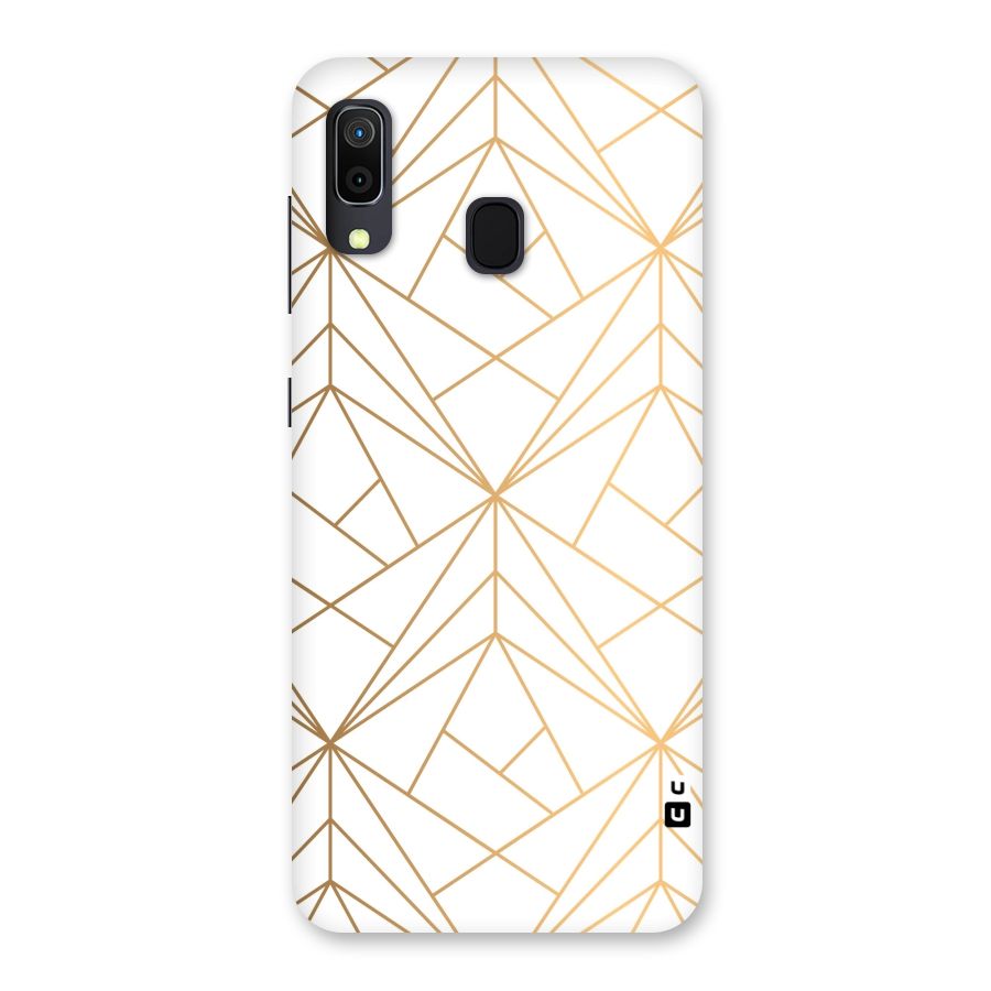 White Golden Zig Zag Back Case for Galaxy M10s
