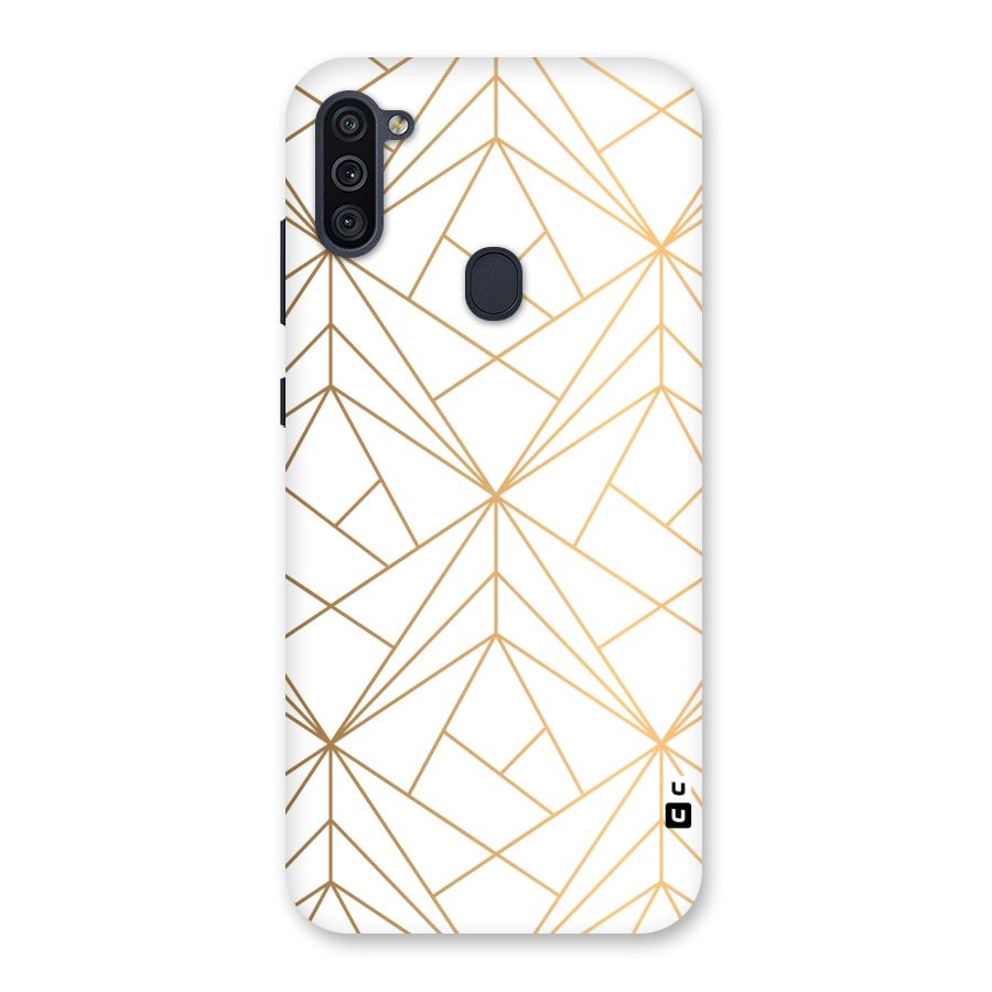 White Golden Zig Zag Back Case for Galaxy M11
