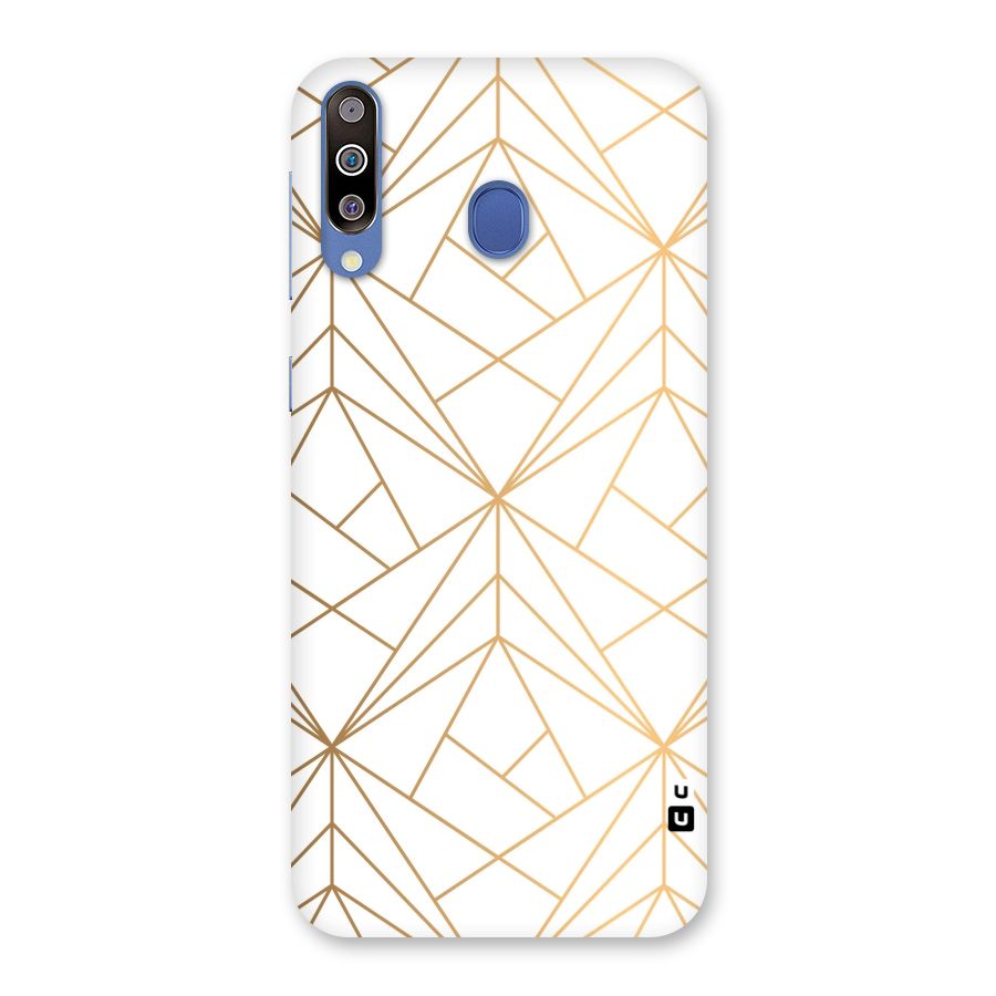 White Golden Zig Zag Back Case for Galaxy M30