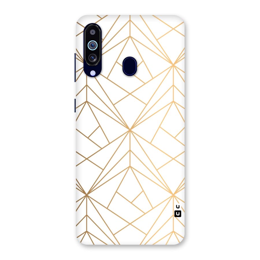 White Golden Zig Zag Back Case for Galaxy M40