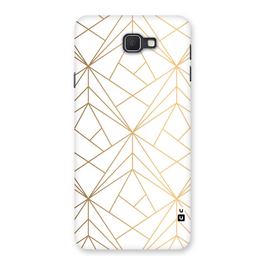White Golden Zig Zag Back Case for Galaxy On7 2016