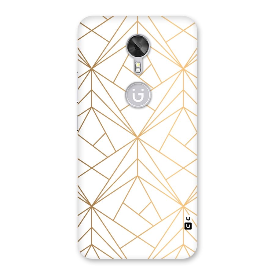White Golden Zig Zag Back Case for Gionee A1