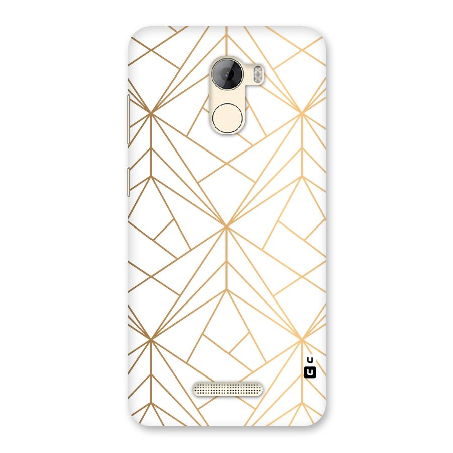 White Golden Zig Zag Back Case for Gionee A1 LIte