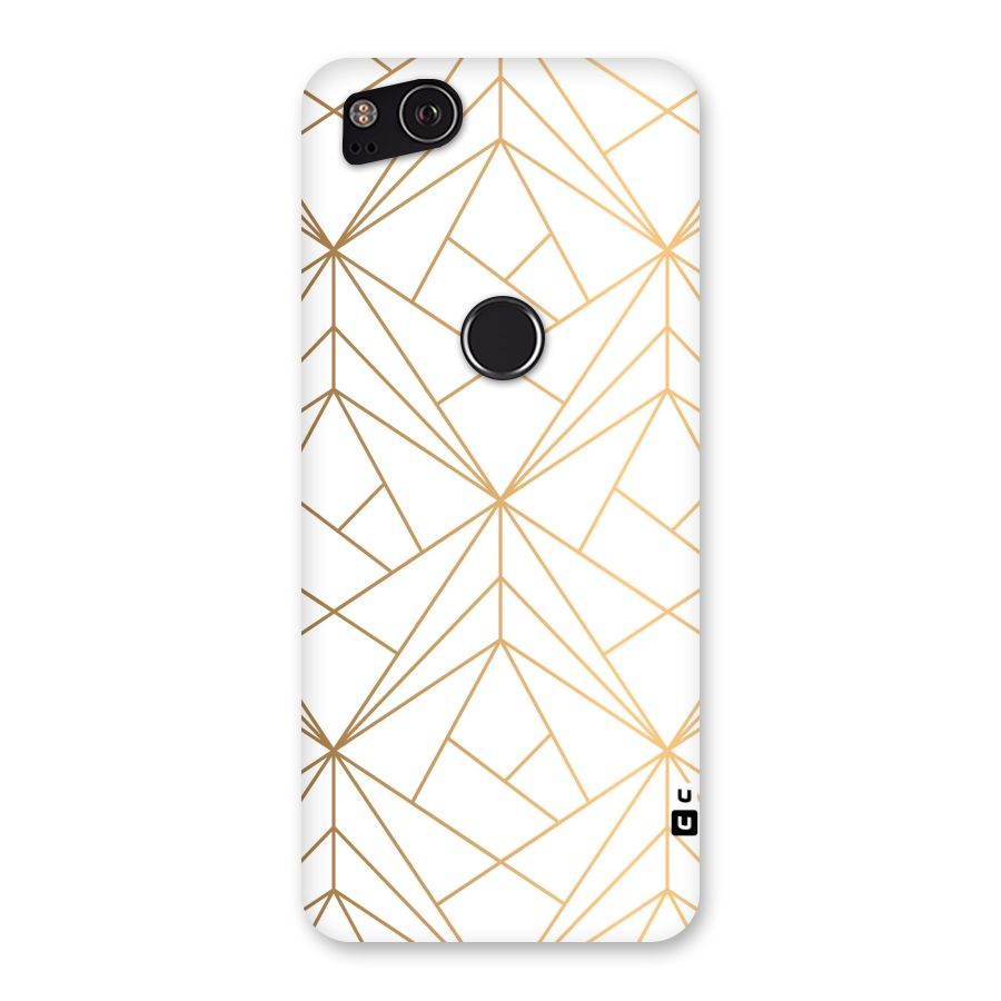 White Golden Zig Zag Back Case for Google Pixel 2