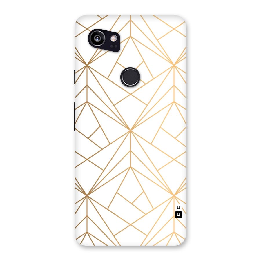 White Golden Zig Zag Back Case for Google Pixel 2 XL