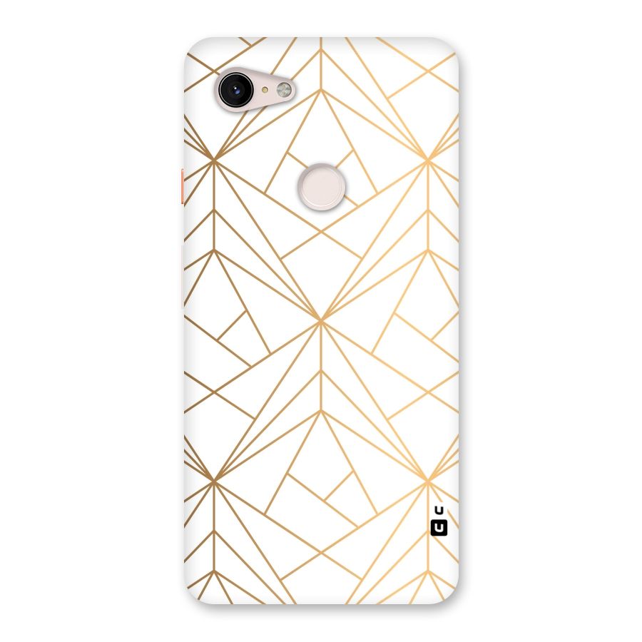White Golden Zig Zag Back Case for Google Pixel 3 XL