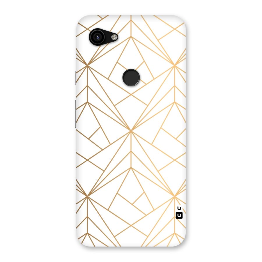 White Golden Zig Zag Back Case for Google Pixel 3a XL