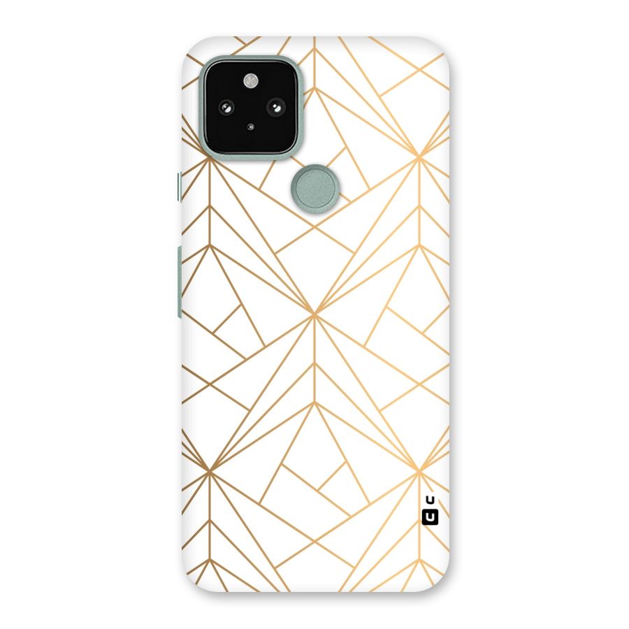 White Golden Zig Zag Back Case for Google Pixel 5