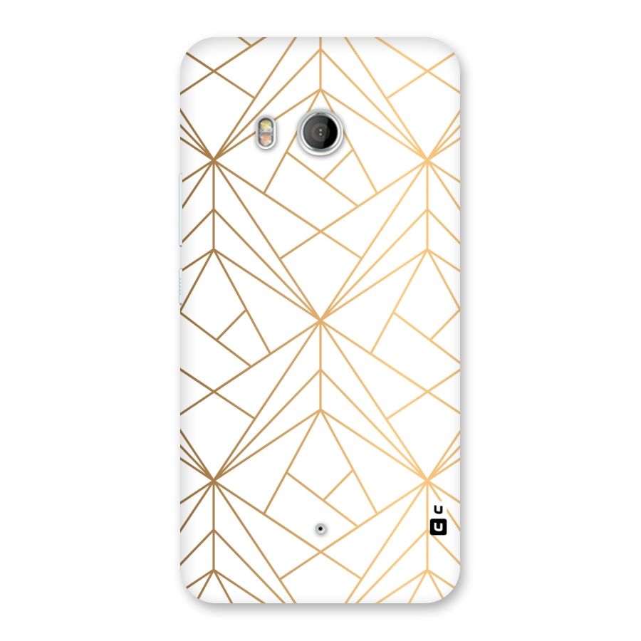 White Golden Zig Zag Back Case for HTC U11