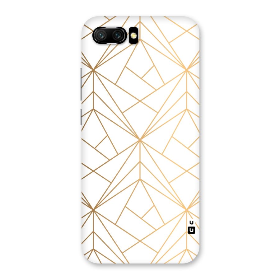 White Golden Zig Zag Back Case for Honor 10