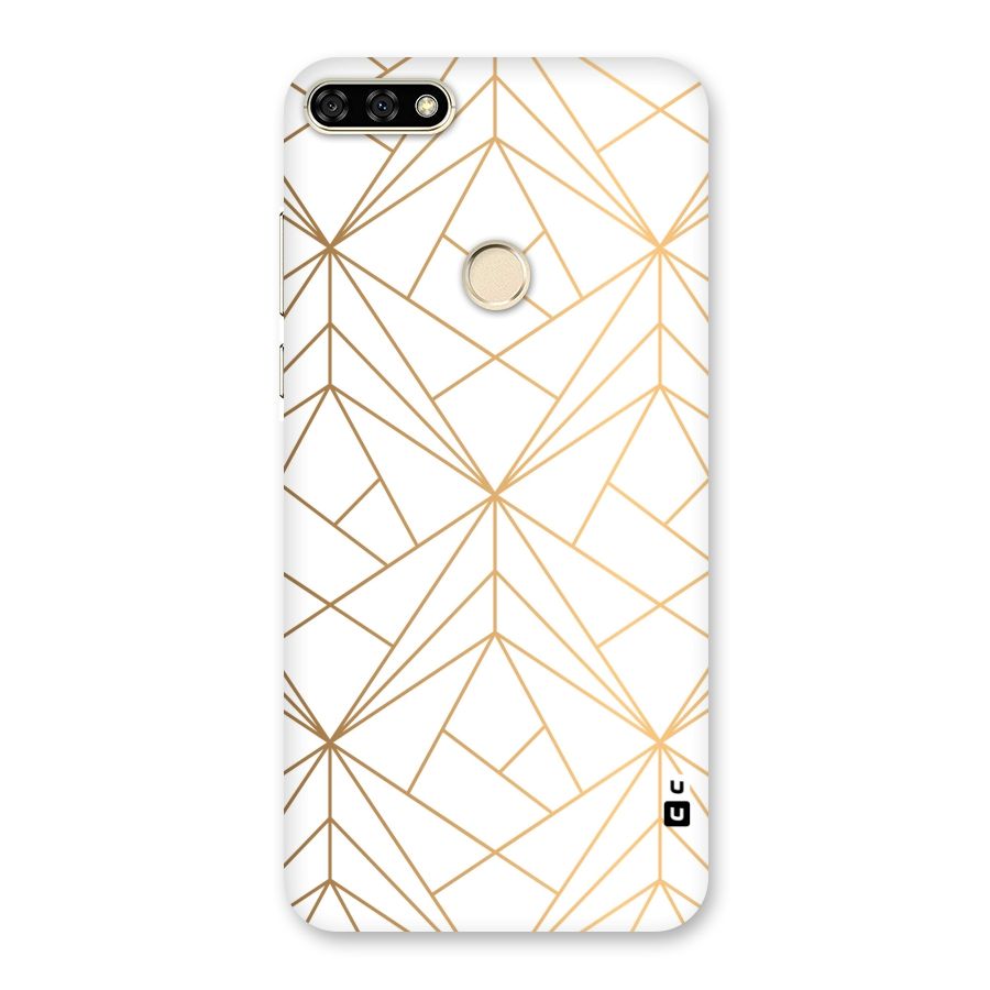 White Golden Zig Zag Back Case for Honor 7A