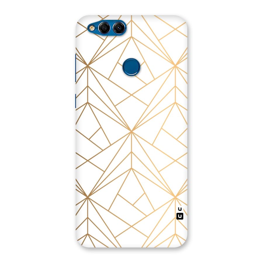 White Golden Zig Zag Back Case for Honor 7X