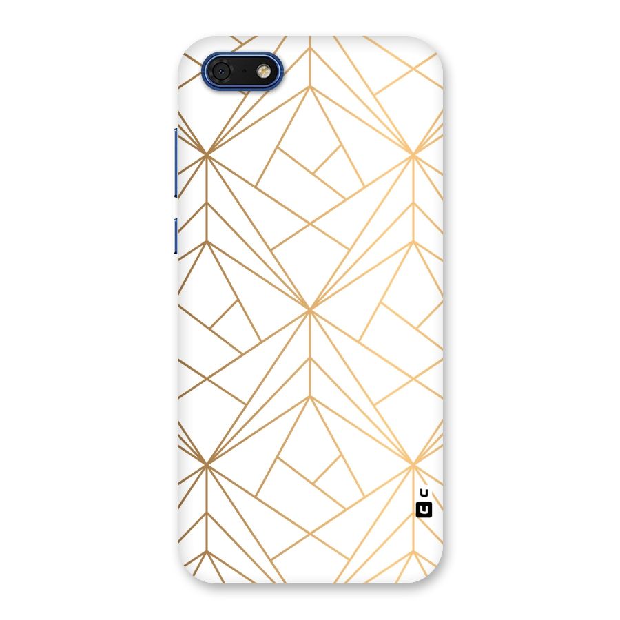 White Golden Zig Zag Back Case for Honor 7s