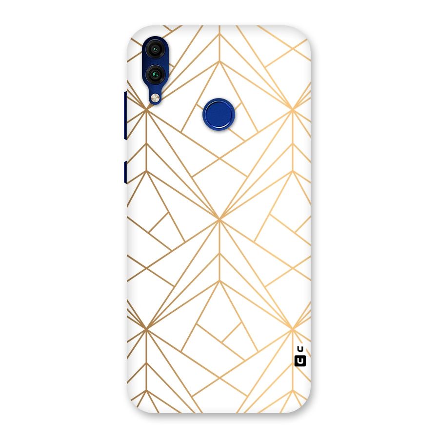 White Golden Zig Zag Back Case for Honor 8C