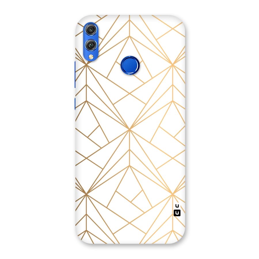 White Golden Zig Zag Back Case for Honor 8X