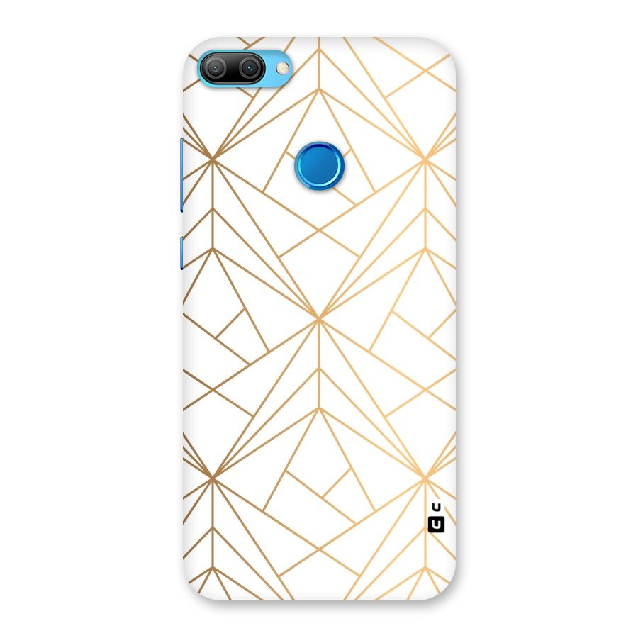 White Golden Zig Zag Back Case for Honor 9N