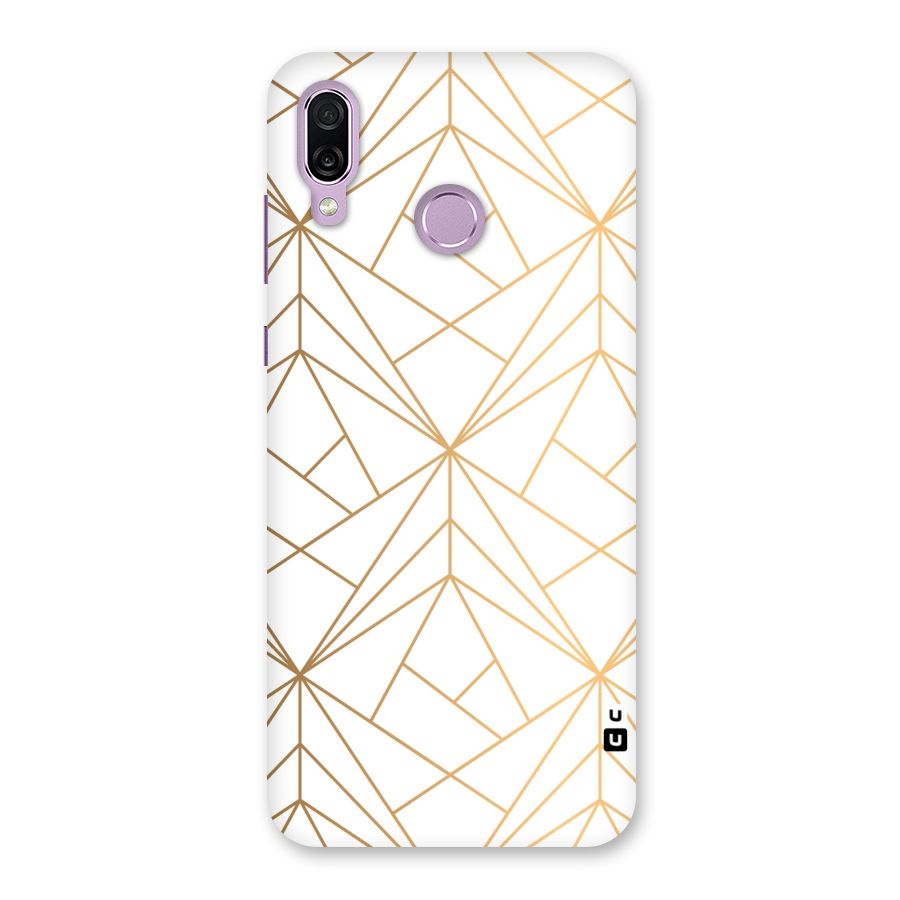 White Golden Zig Zag Back Case for Honor Play