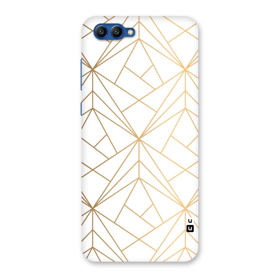 White Golden Zig Zag Back Case for Honor View 10
