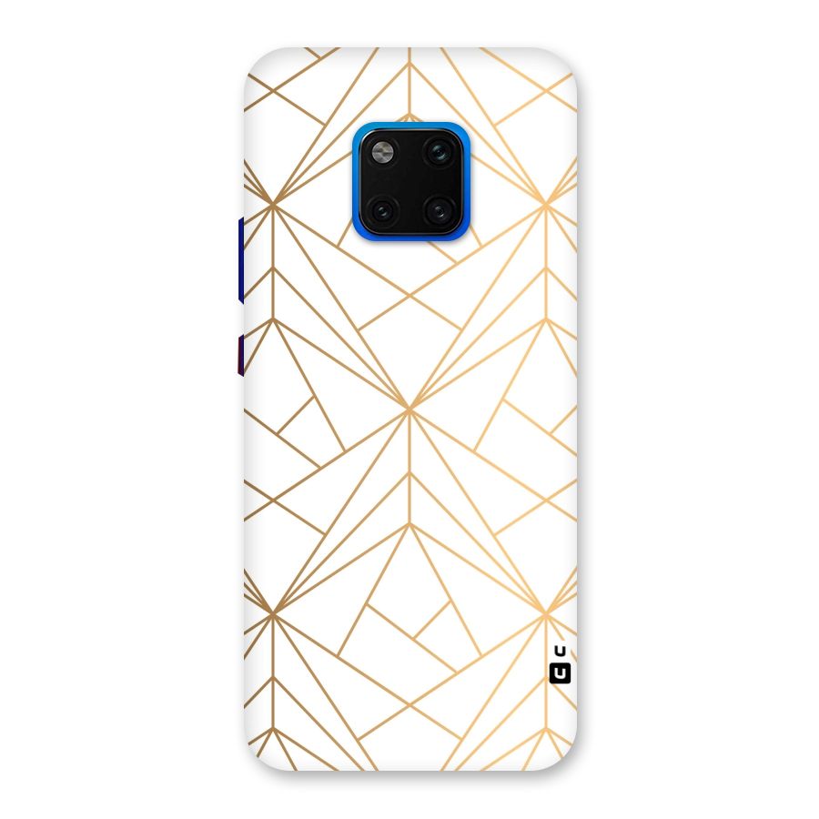 White Golden Zig Zag Back Case for Huawei Mate 20 Pro