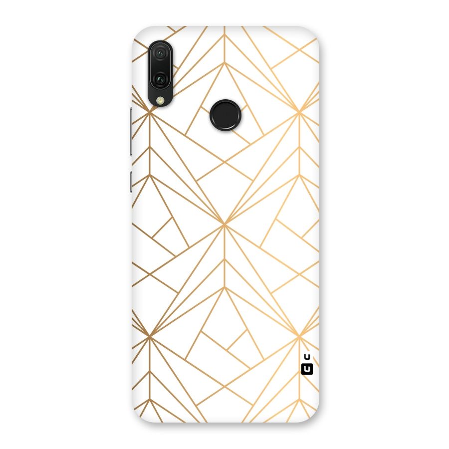 White Golden Zig Zag Back Case for Huawei Y9 (2019)