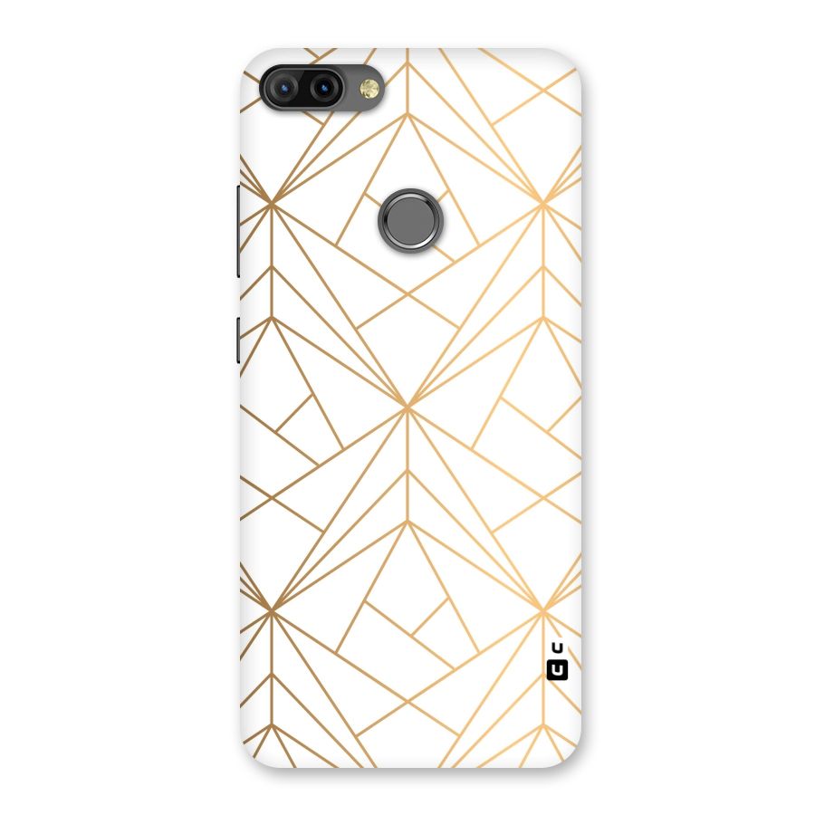 White Golden Zig Zag Back Case for Infinix Hot 6 Pro