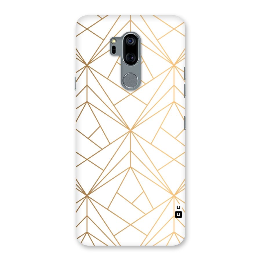 White Golden Zig Zag Back Case for LG G7