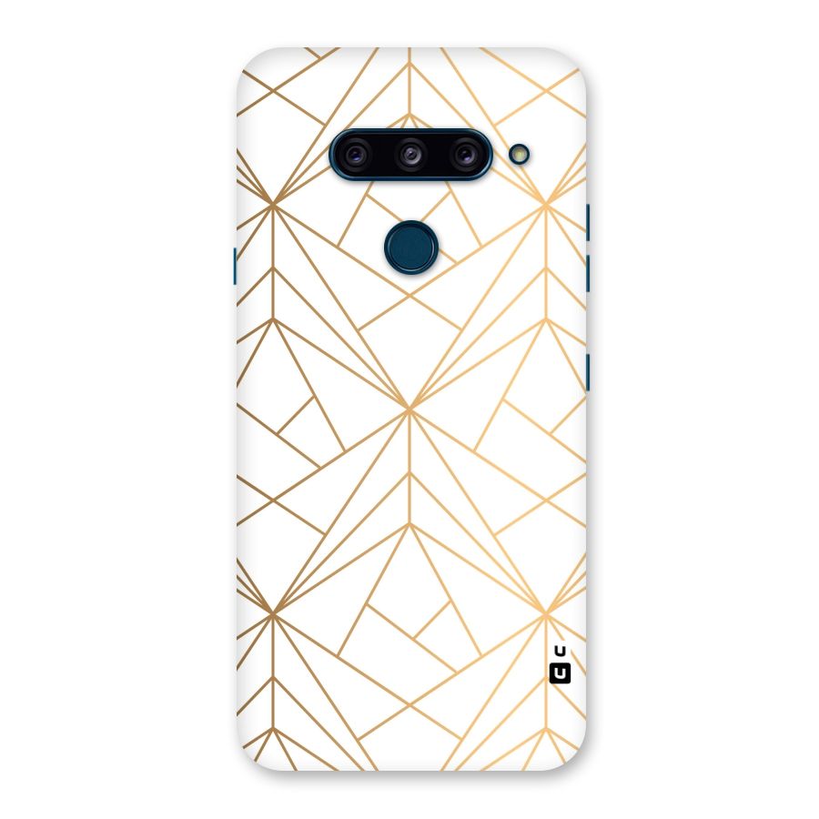 White Golden Zig Zag Back Case for LG  V40 ThinQ