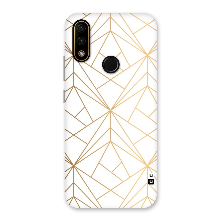 White Golden Zig Zag Back Case for Lenovo A6 Note